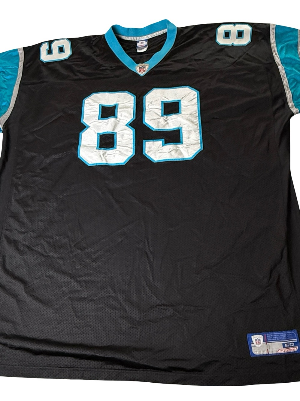 VTG Carolina Panthers Reebok Steve Smith NFL #86 Jersey Sz 60 3XL Black Sewn